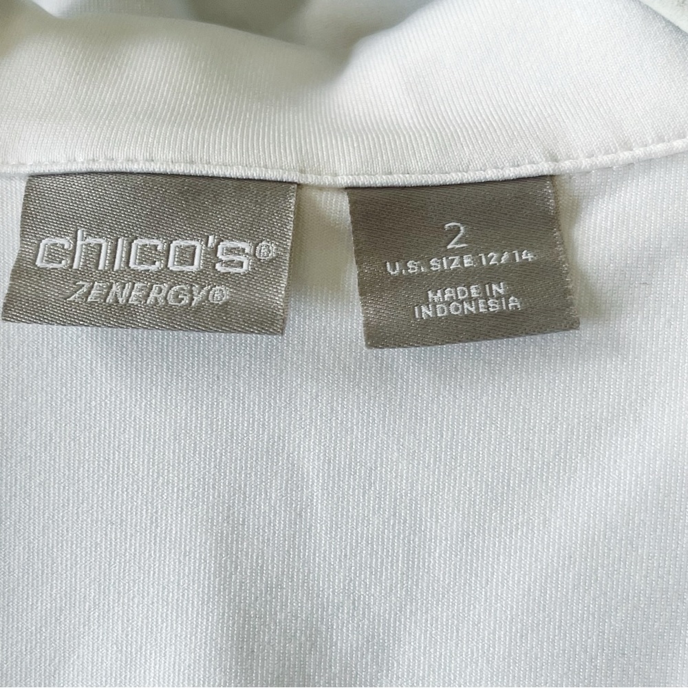 NWOT Chico’s White Sleeveless Collared Knit Top - Picture 3 of 4